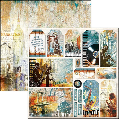 Blue Note Cards & Tags Paper Sheet 12"x12"