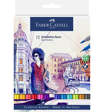 Duo aquarelmarker FC Goldfaber etui 12st. kleur nrs: 284, 283,107, 109