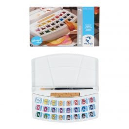 Van Gogh • Aquarelverf set Botanical selection with 24 kleuren in halve napjes