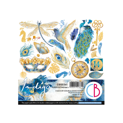 Indigo Fussy Cut Pad 6"x6" 24/Pkg