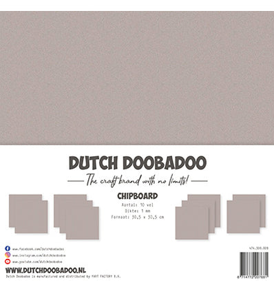 DDBD Chipboard 30.5x30.5cm (10 sheets x 1mm)