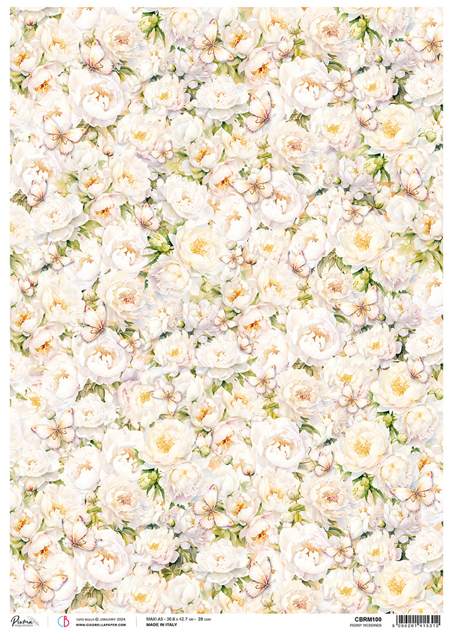 Rice Paper A3 Peony Weddings
