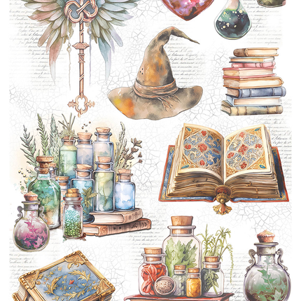 RICE PAPER A4 POTIONS AND BOOKS