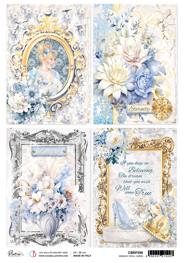 RICE PAPER A4 MIDNIGHT SPELL CARDS