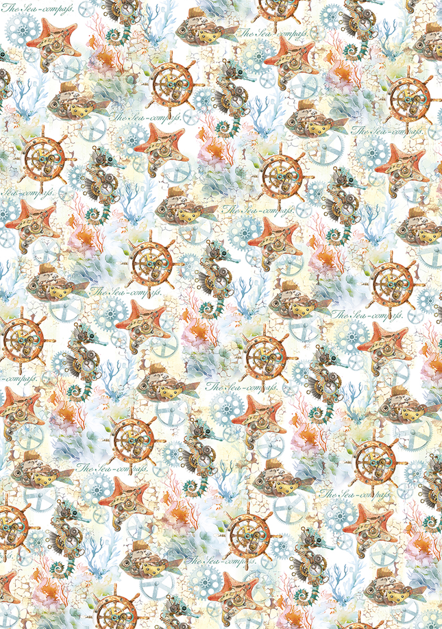 Vellum Coral Reef Paper Patterns A4 6/Pack