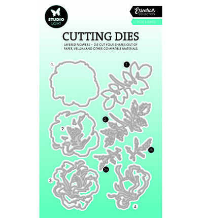 SL Cutting Dies Layered - Rose & leaves Essentials no.810