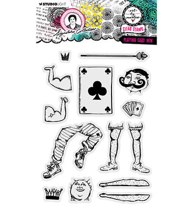 ABM Clear Stamp Playing card men Signature Collection no.648