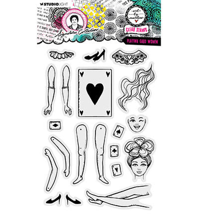 ABM Clear Stamp Playing card women Signature Collection no.650