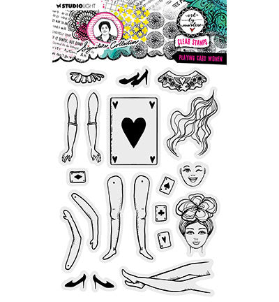 ABM Clear Stamp Playing card women Signature Collection no.650