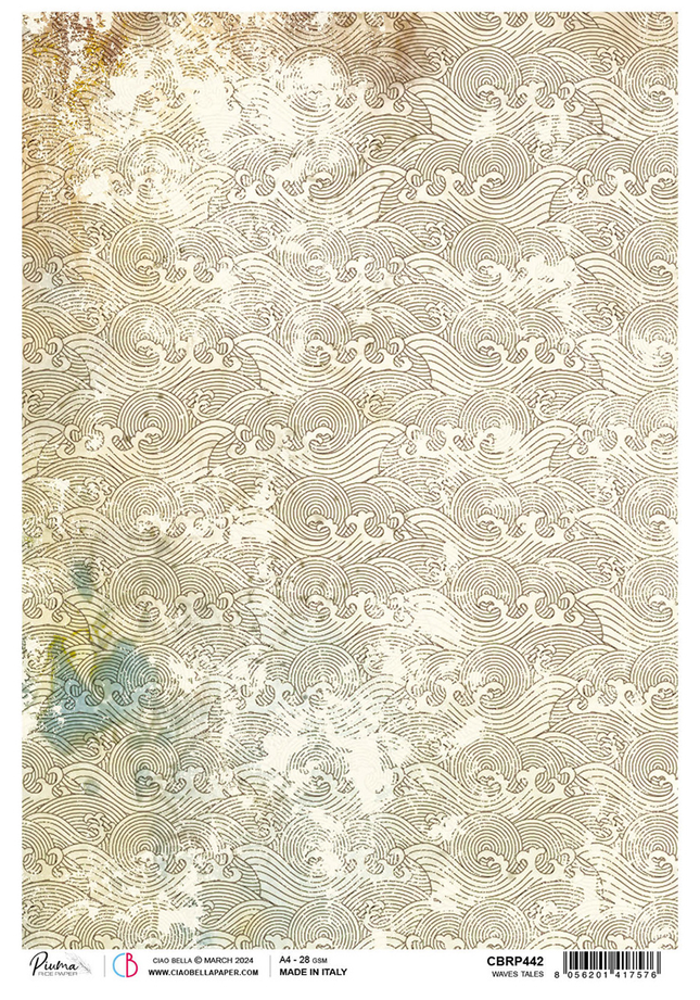 Rice Paper A4 Waves Tales