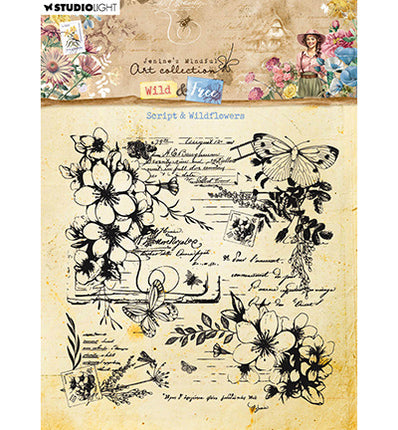 JMA Clear Stamp Script & Wildflowers Wild & Free no.671