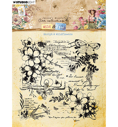 JMA Clear Stamp Script & Wildflowers Wild & Free no.671