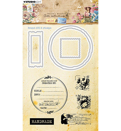 JMA Stamp & Cutting Die Round ATC & stamps Wild & Free no.81