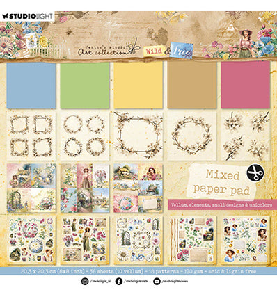 JMA Mixed Paper Pad Vellum, unicolor & elements Wild & Free no.184