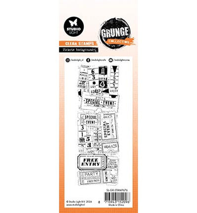 GR Clear Stamp Tickets background Grunge Collection no.676