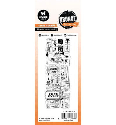 GR Clear Stamp Tickets background Grunge Collection no.676