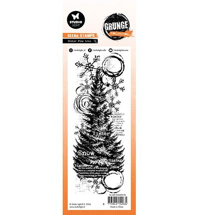 GR Clear Stamp Winter pine tree Grunge Collection no.678