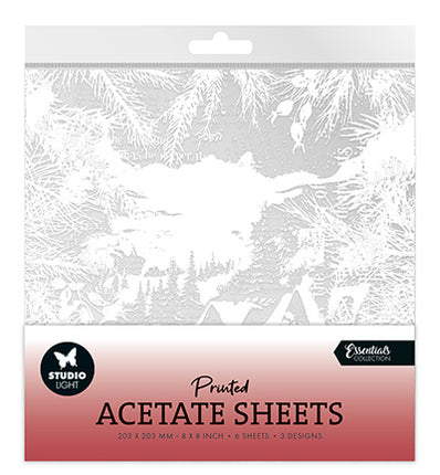 SL Acetate sheet Snowy town, pine & verses Essentials no.07