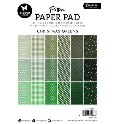 SL Pattern Paper Pad Christmas greens Essentials no.208