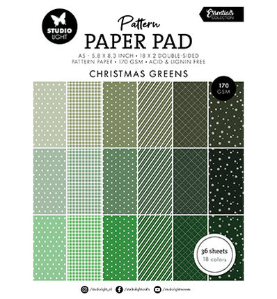 SL Pattern Paper Pad Christmas greens Essentials no.208
