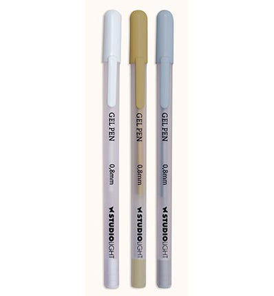 SL Gel Pens White, Gold and silver Essentials no.1