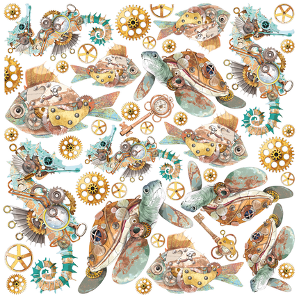 Vellum Coral Reef Fussy Cut 6"x6" 6/Pack