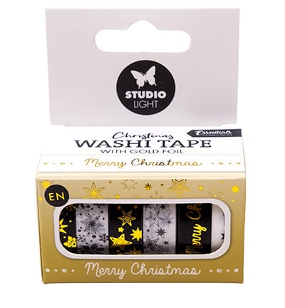SL Washi tape Black/white - EN - Gold Essentials no.22