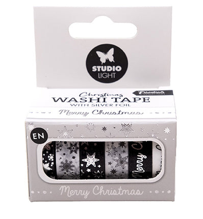 SL Washi tape Black/white - EN - Silver Essentials no.23