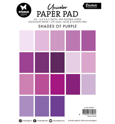 SL Unicolor paper pad Shades of purple Essentials no. 247