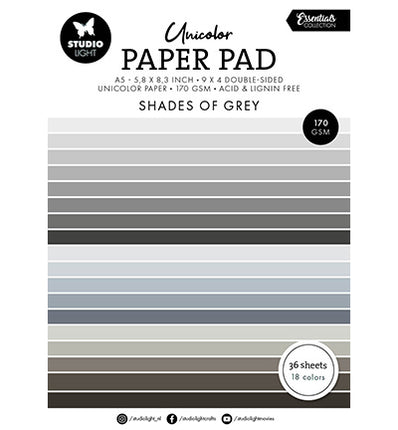 SL Unicolor paper pad Shades of grey Essentials no. 248