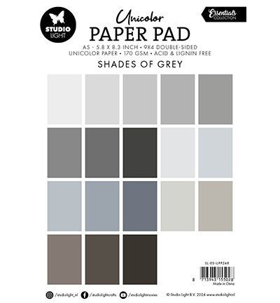 SL Unicolor paper pad Shades of grey Essentials no. 248