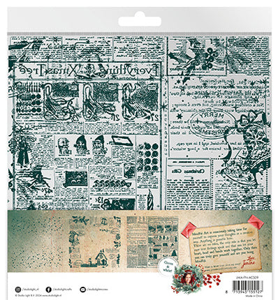 JMA Acetate Sheets White & Green Festive Nostalgia no.09