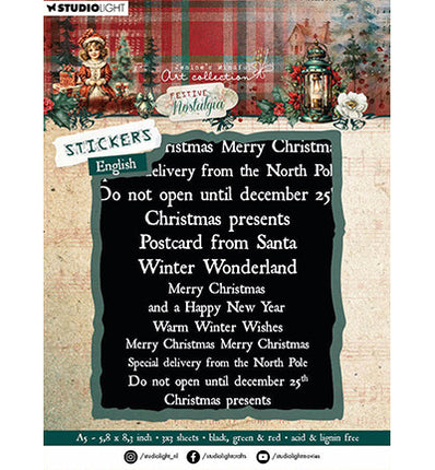 JMA Sticker Sheets Black, Red & Green - Dutch Festive Nostalgia no.24