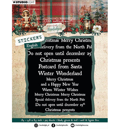 JMA Sticker Sheets Black, Red & Green - Dutch Festive Nostalgia no.24