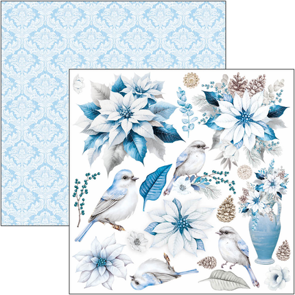 ELEGANCE OF BLUE FUSSY CUT PAD 6"X6" 24/PKG
