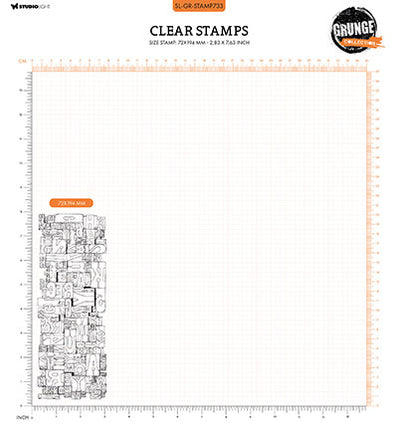 SL Clear Stamp Press Letters Grunge Collection no.733