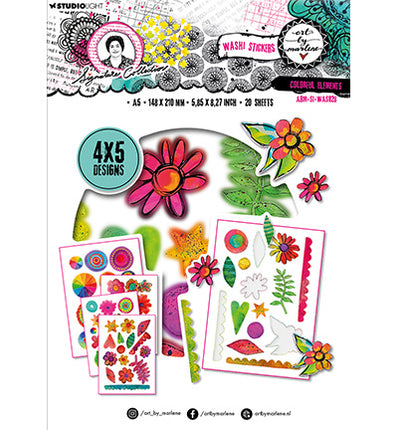 ABM Washi Sticker Sheets Colorful Elements Signature Collection no.28