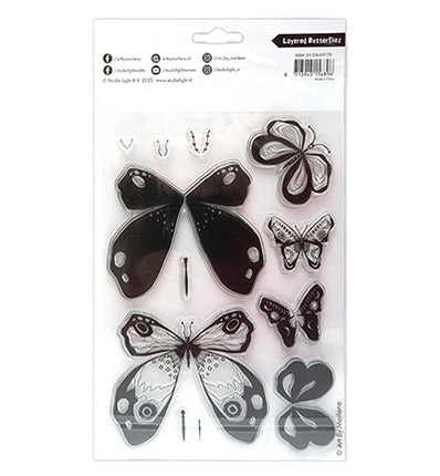 ABM Clear Stamp Layered Butterflies Art By Marlene no. 779