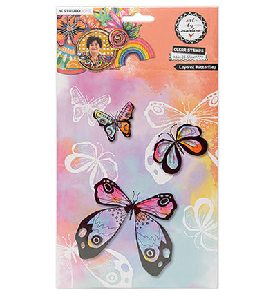 ABM Clear Stamp Layered Butterflies Art By Marlene no. 779