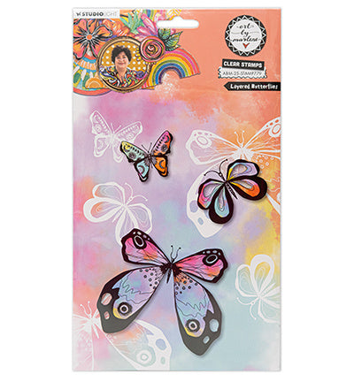 ABM Clear Stamp Layered Butterflies Art By Marlene no. 779