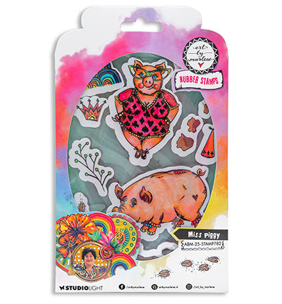 ABM Cling Rubber Stamp Miss Piggy Art By Marlene no. 782