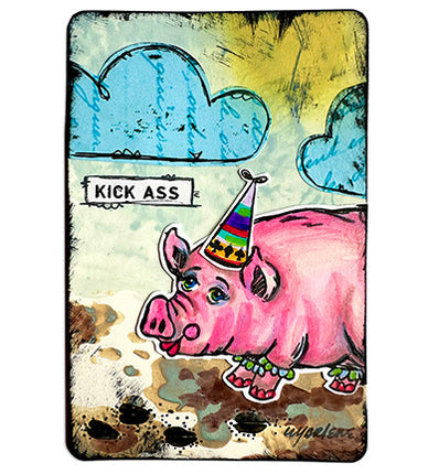 ABM Cling Rubber Stamp Miss Piggy Art By Marlene no. 782