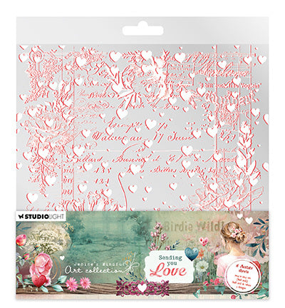 JMA Acetate sheets White & Soft Red Sending You Love no. 12