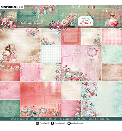 JMA Designer Paper Pad Backgrounds Sending You Love no. 289