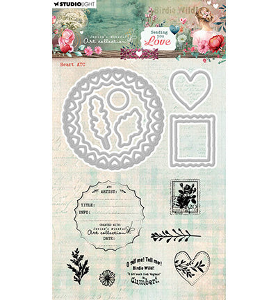 JMA Stamp and Cutting dies Heart ATC Sending You Love no. 92