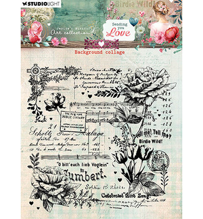 JMA Clear stamps Background Collage Sending You Love no. 797