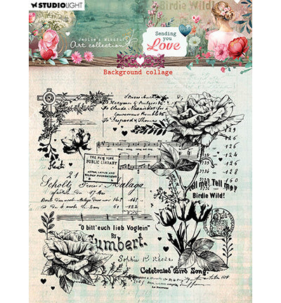 JMA Clear stamps Background Collage Sending You Love no. 797