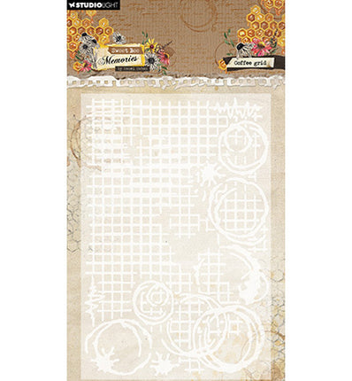 HE Embossing Folder Coffee Grid Sweet Bee Memories No. 30