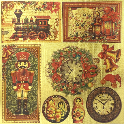 DELUXE THE NUTCRACKER PAPER GOLD 6"X6" 5/PKG