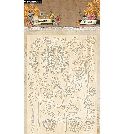 HE Plywood Elements Florals & Grunge Sweet Bee Memories no.03